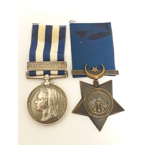48 - Egypt Campaign 1882-1889 pair awarded to private G Euden Army Hospital Corps comprising Egypt medal ... 