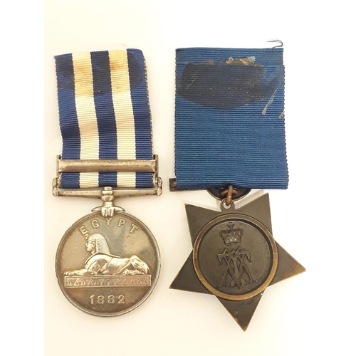 48 - Egypt Campaign 1882-1889 pair awarded to private G Euden Army Hospital Corps comprising Egypt medal ... 