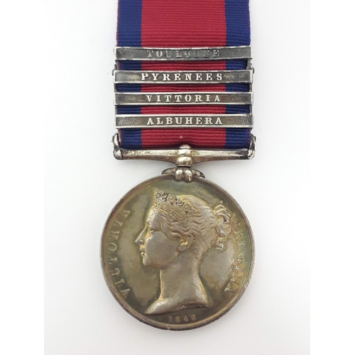 52 - Military General Service Medal 1793-1814 awarded to Henry Whitham 2nd Battalion HM 34th Foot, stampe... 
