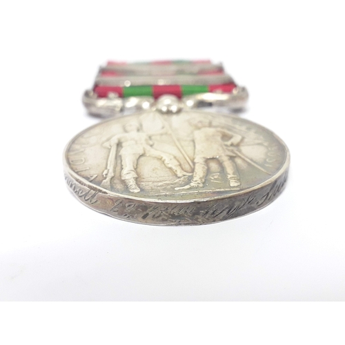 56 - India Medal 1895-1902 awarded to private J Funnel 2nd Royal Sussex Regiment, '3969 PTE J FUNNELL 2ND... 