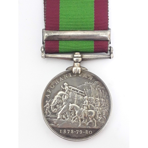 58 - Afghanistan 1878-1880, awarded to private J Topping 59th Foot, '1183. PTE. J. TOPPING. 39TH. FOOT', ... 