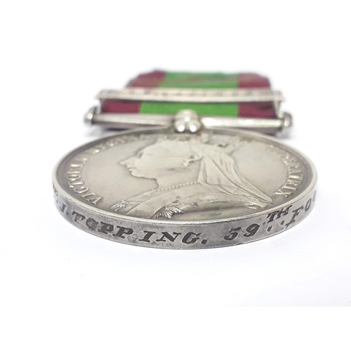 58 - Afghanistan 1878-1880, awarded to private J Topping 59th Foot, '1183. PTE. J. TOPPING. 39TH. FOOT', ... 