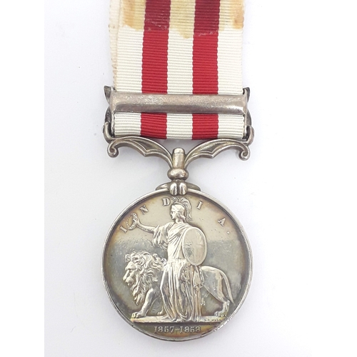 60 - Indian Mutiny Medal 1857-1858, awarded to private John Murtagh 53rd Regiment, with single bar Luckno... 