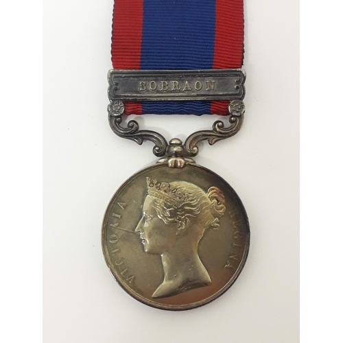 69 - Sutlej Medal 1845-1846, awarded to Charles Gardner 53rd Regiment, stamped 'CHAS. GARDNER 53RD. REGT.... 