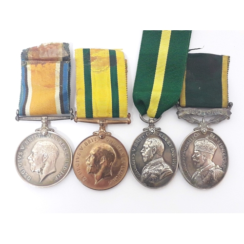 83 - WWI group of four awarded to Sergeant W.C. Hamblyn Royal Engineers comprising British War medal, Ter... 