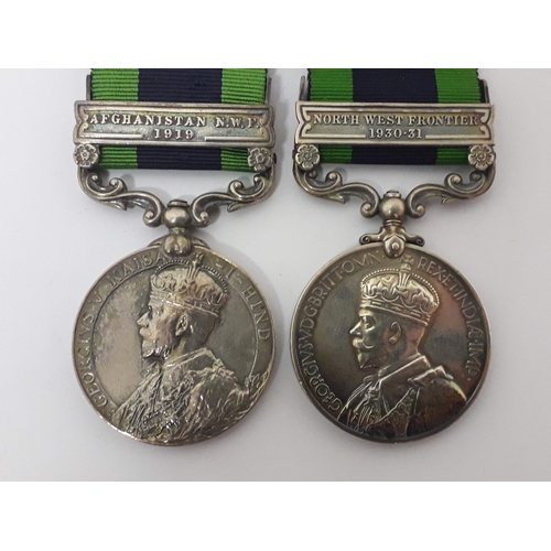 86 - Two India General Service medals 1908-1935, '10831 PTE. T.P. EVANS. KING'S REGT. with Afghanistan N.... 