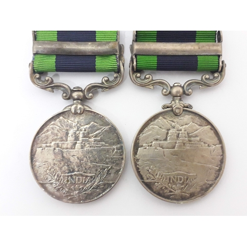 86 - Two India General Service medals 1908-1935, '10831 PTE. T.P. EVANS. KING'S REGT. with Afghanistan N.... 