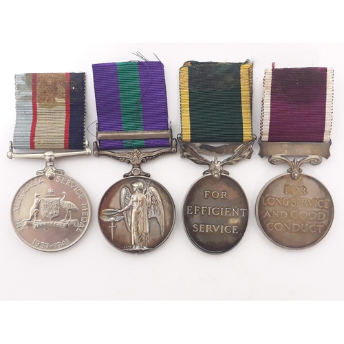 92 - A group of four assorted medals comprising an Australian Service Medal awarded to 'WX28784 T.A. FISH... 