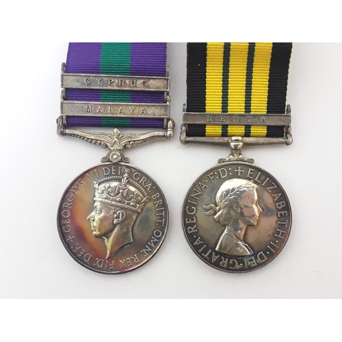 94 - George VI & Elizabeth II pair awarded to Corporal F Sheridan  Devon Regiment, 2nd issue General Serv... 