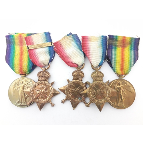 98 - Five assorted WWI medals/stars comprising a WWI pair awarded to '8622 PTE. R. LAFFAN. S. GDS', two 1... 