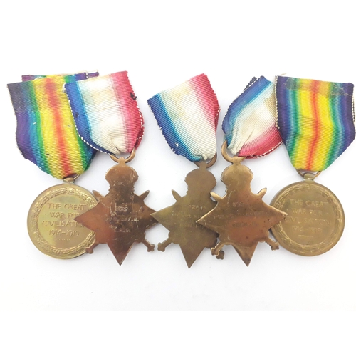 98 - Five assorted WWI medals/stars comprising a WWI pair awarded to '8622 PTE. R. LAFFAN. S. GDS', two 1... 