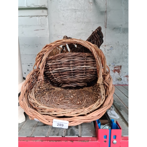 289 - Quantity of wicker baskets - 4.