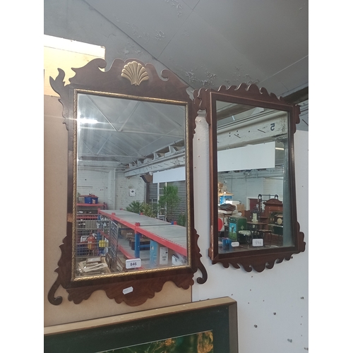 846 - Two Georgian style mahogany framed wall mirrors.