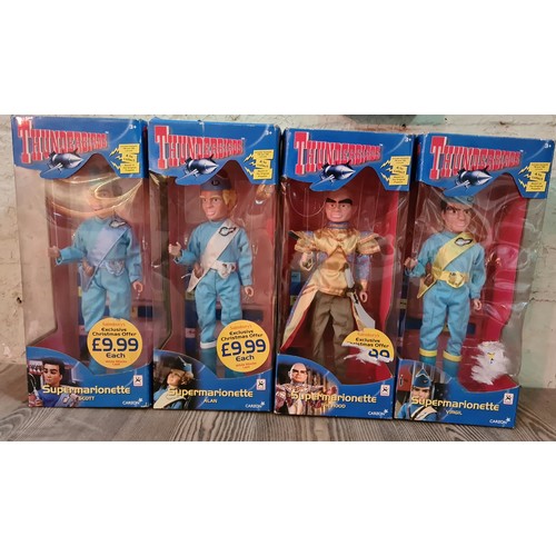 176 - Four boxed Thunderbirds 'Supermarionette' to include Virgil, The Hood, Alan and Scott.