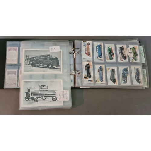 58 - An album of old / vintage cigarette cards to include military, motor cars, merchant ships of the wor... 