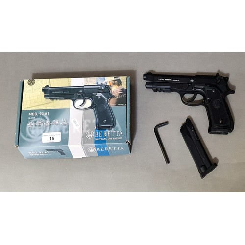 15 - A Beretta 92 A1 Gardone V.T. Co2 air pistol, .177 calibre, serial no.16L11205, 22cm long, with box &... 