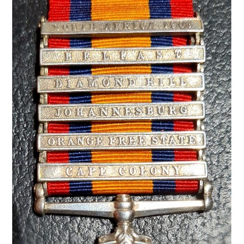 47 - Boer War and WWI pair awarded to private W Chalk Royal Warwick regiment comprising Queens South Afri... 