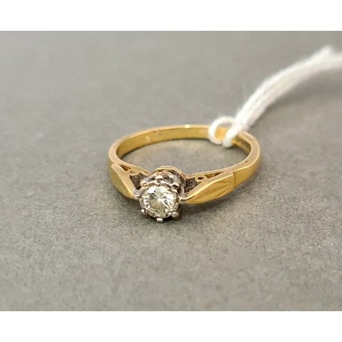 1 - A hallmarked 18ct gold diamond solitaire ring, size L/M, gross weight 2.9g.