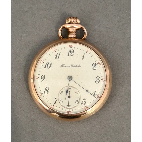 104 - A gold plated Illinois Watch Co pocket watch.