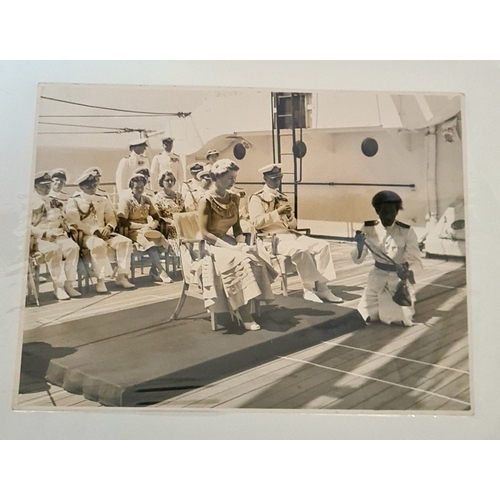 116 - Royal Commonwealth Tour 1953-1954, Outward Journey, an album of original photographs depicting Queen... 