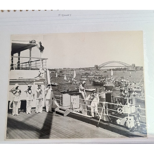 116 - Royal Commonwealth Tour 1953-1954, Outward Journey, an album of original photographs depicting Queen... 