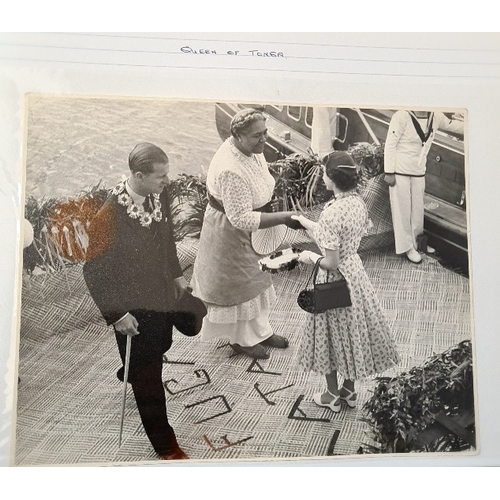 116 - Royal Commonwealth Tour 1953-1954, Outward Journey, an album of original photographs depicting Queen... 