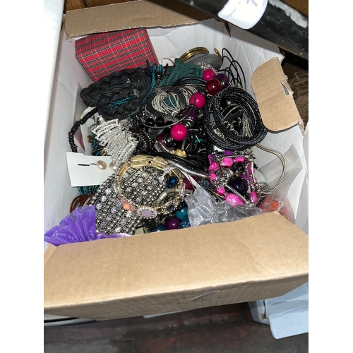 71 - A box of costume jewellery.