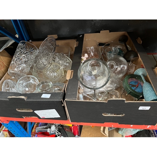 161 - 2 boxes of glassware.