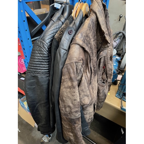 170 - 7 vintage real leather jackets.