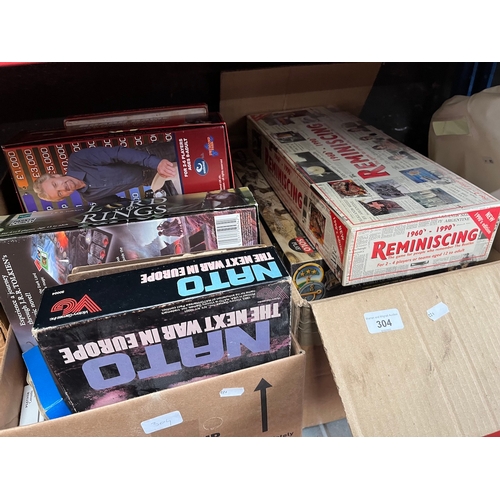 304 - 2 boxes of games etc