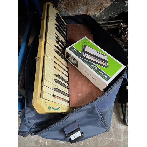 315 - A vintage accordion by Pietro (as found) together with a boxed Stylophone