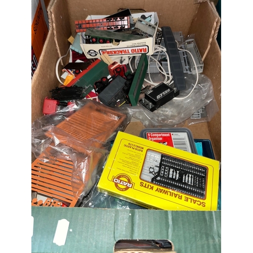 262 - A box of model railway items.