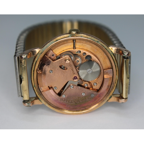 68 - A vintage gold plated Omega automatic wristwatch, ref. 2398, cal. 332, signed champagne dial with se... 