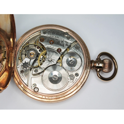 69 - A hallmarked 9ct gold Waltham USA pocket watch, diameter 48mm, gross wt. 97.8g.