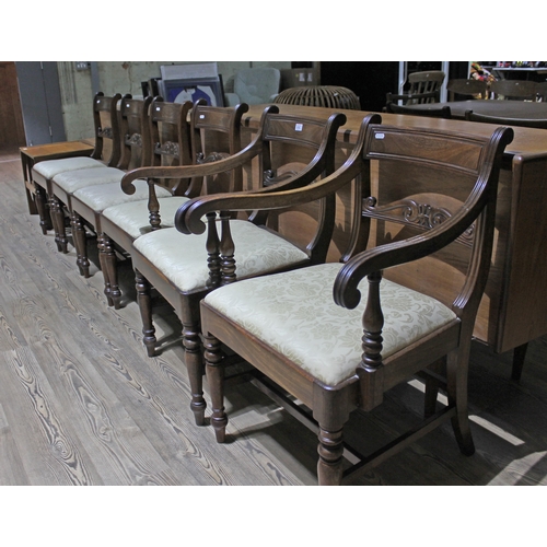 175 - A set of six Regency mahogany dining chairs.