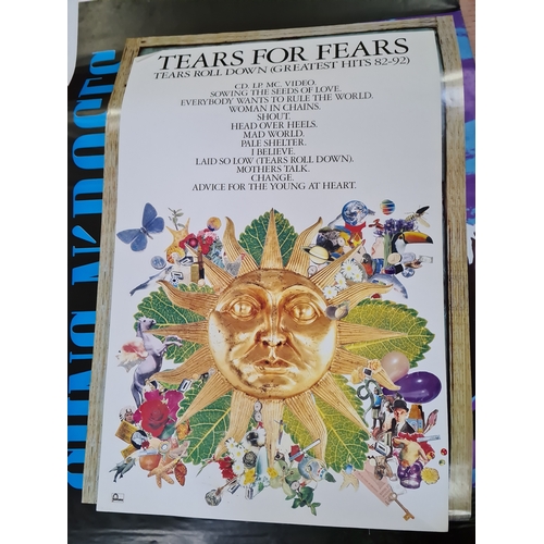 268 - A group of 10 original promo music posters to Suede, The Notorious B.I.G., Kate Bush, Jimmy Page & T... 