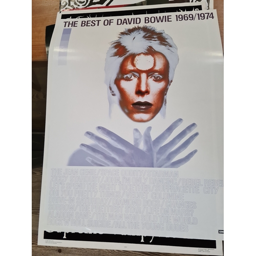 269 - A group of 10 original promo music posters to include Alice Cooper, David Bowie, Bjork, Cradle of Fi... 