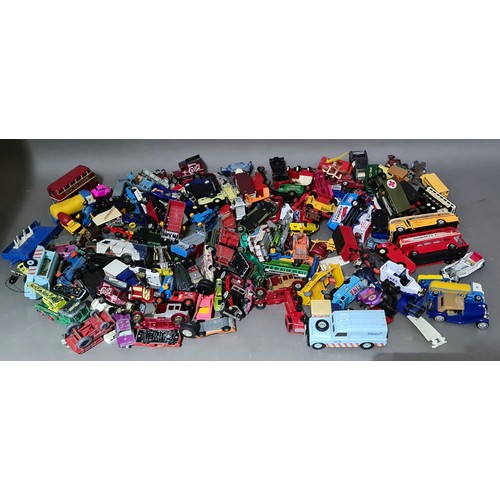 66 - Two boxes of mixed die cast model vehicles; Matchbox, Lledo, Corgi etc.