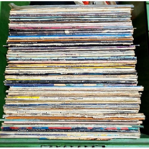 173 - A box containing approx. 90 LPs, rock, folk and pop including Jethro Tull, Uriah Heep, Pink Floyd, I... 