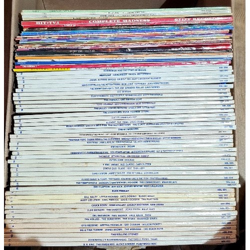 175 - Two boxes of assorted LPs, approx. 120, mainly 1970s and later.