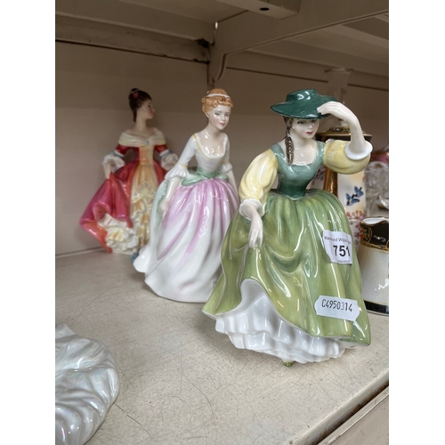 557 - Three Royal Doulton figures by Peggy Davies including 'Southern Belle' 1957, 'Buttercup' 1963 and 'A... 