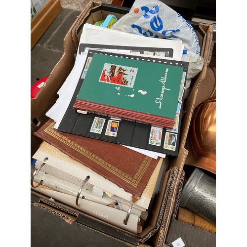 102 - A box of stamp albums.