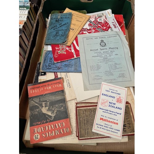 97 - A box of sporting ephemera, athletics, Olympics, cycling etc.