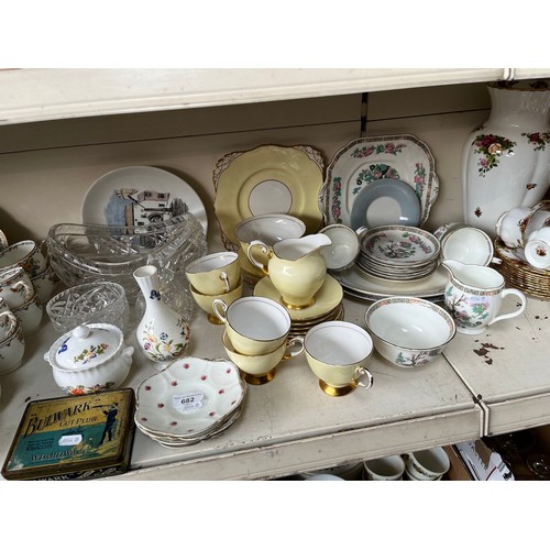 682 - Mixed ceramics and glass including Tuscan tea ware, Aynsley, Hammersley tea ware etc