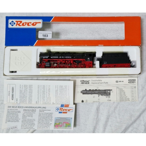 103 - A Roco locomotive HO 43260 OB BR 44 1085, mint in box.
(Vendors father brought back 2 items each tim... 