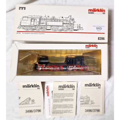 113 - A Marklin HO locomotive Hamo 8396 BR 96 , mint in box.
(Vendors father brought back 2 items each tim... 