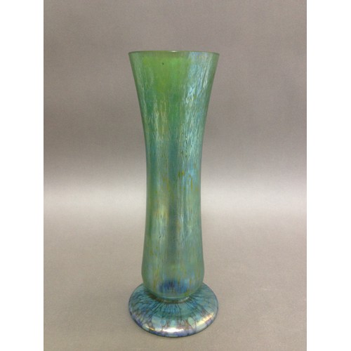 90 - A Loetz iridescent vase of slender form, circa 1900, height 30.5cm.