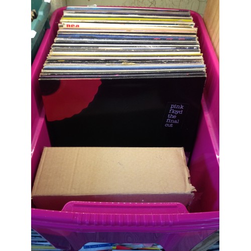 20 - A box of approx. 77 LPs, rock and pop, circa 1970s to 1990s including Genesis, Deep Purple, Pink Flo... 