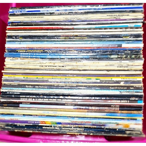 20 - A box of approx. 77 LPs, rock and pop, circa 1970s to 1990s including Genesis, Deep Purple, Pink Flo... 
