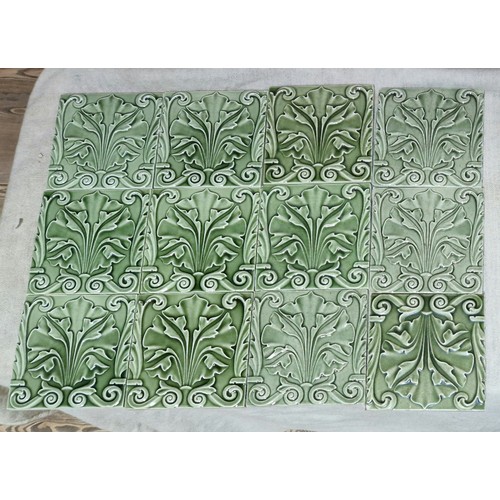 94 - Assorted Art Nouveau style tiles, some being reclaimed from the Corn Exchange, Manchester after reno... 